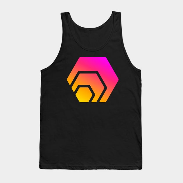 HEX Crypto Hexagon Logo Tank Top by misdememeor